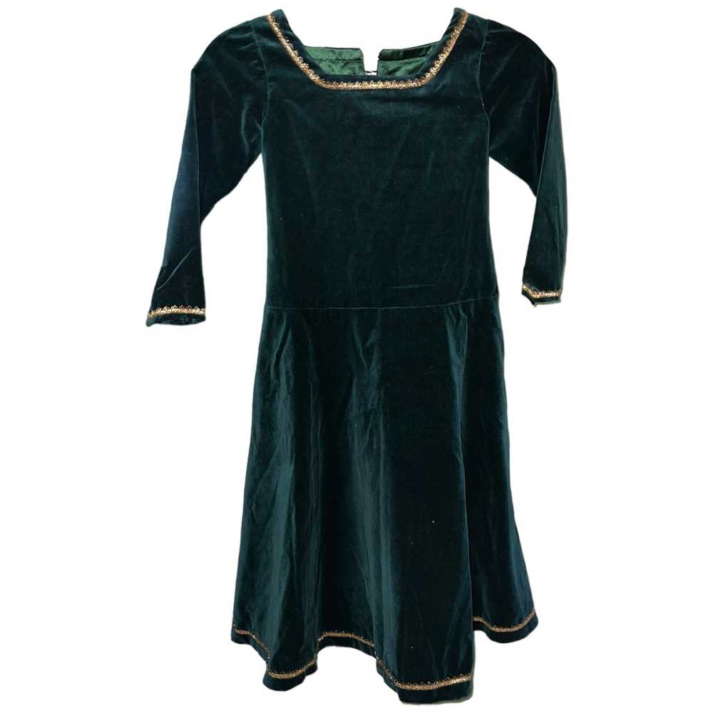 Artisan made green velvet girls renaissance dress… - image 6