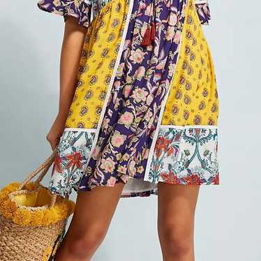 Anthropologie Lilka Patchwork Trapeze Beach Dress 