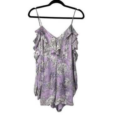 Bardot Edrie Frill Purple White Floral Romper - image 1