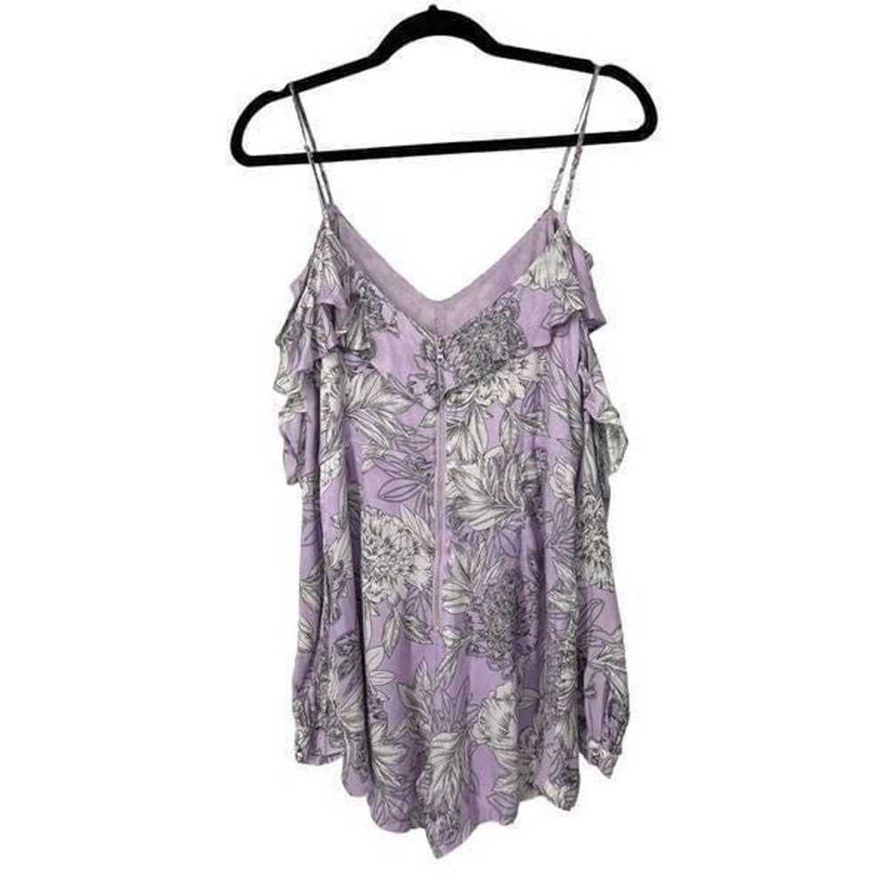 Bardot Edrie Frill Purple White Floral Romper - image 2