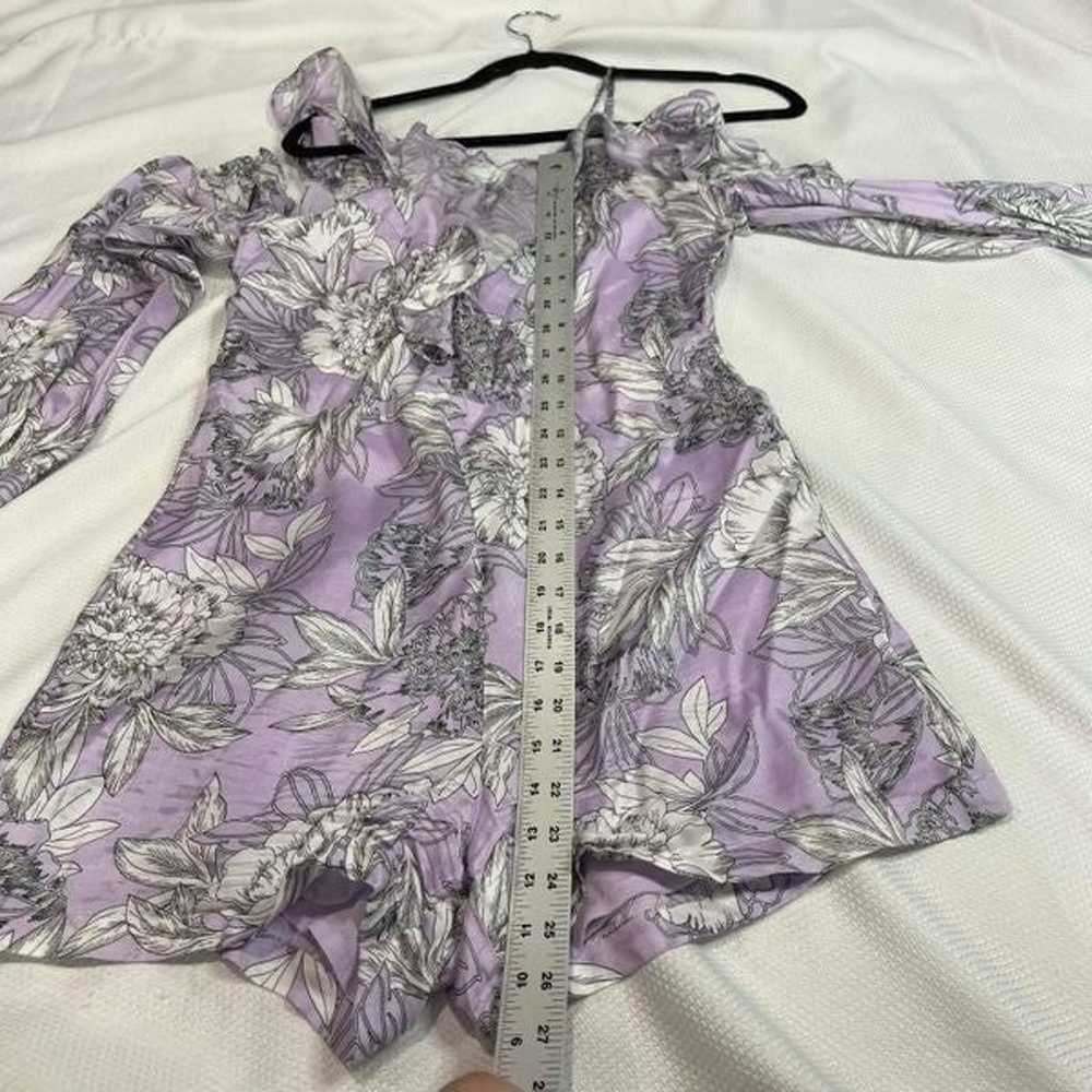 Bardot Edrie Frill Purple White Floral Romper - image 3