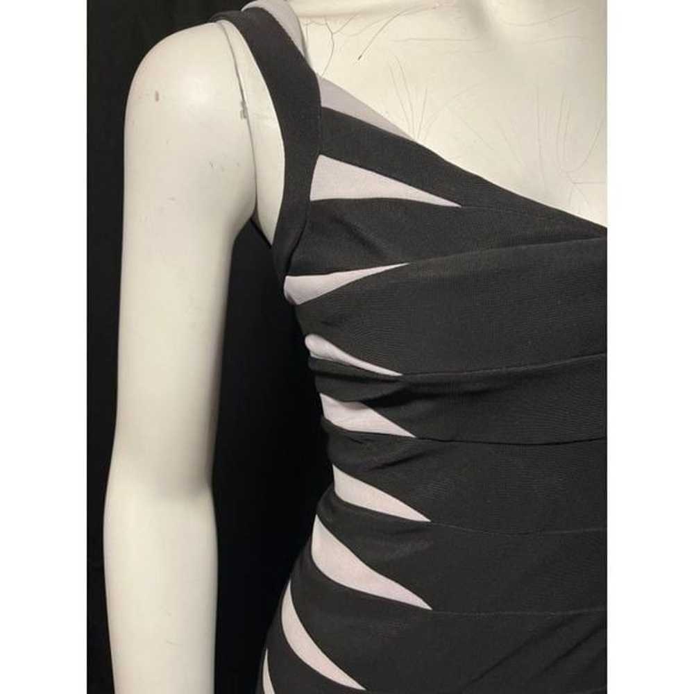 JOVANI black white stripe wrap panel mini dress w… - image 6