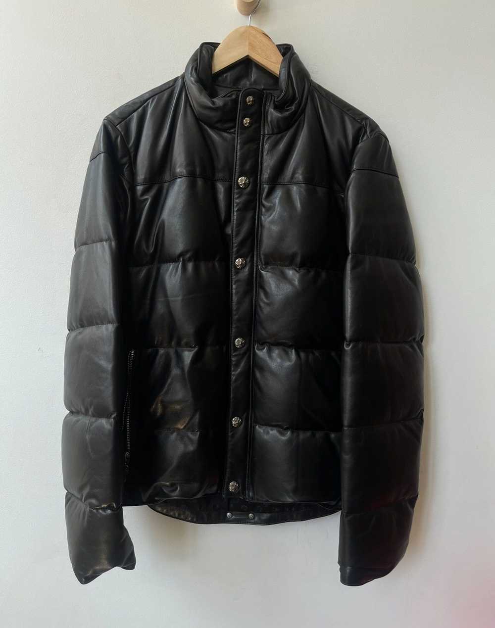 Chrome Hearts Leather Puffer Down Jacket Stiff - image 1