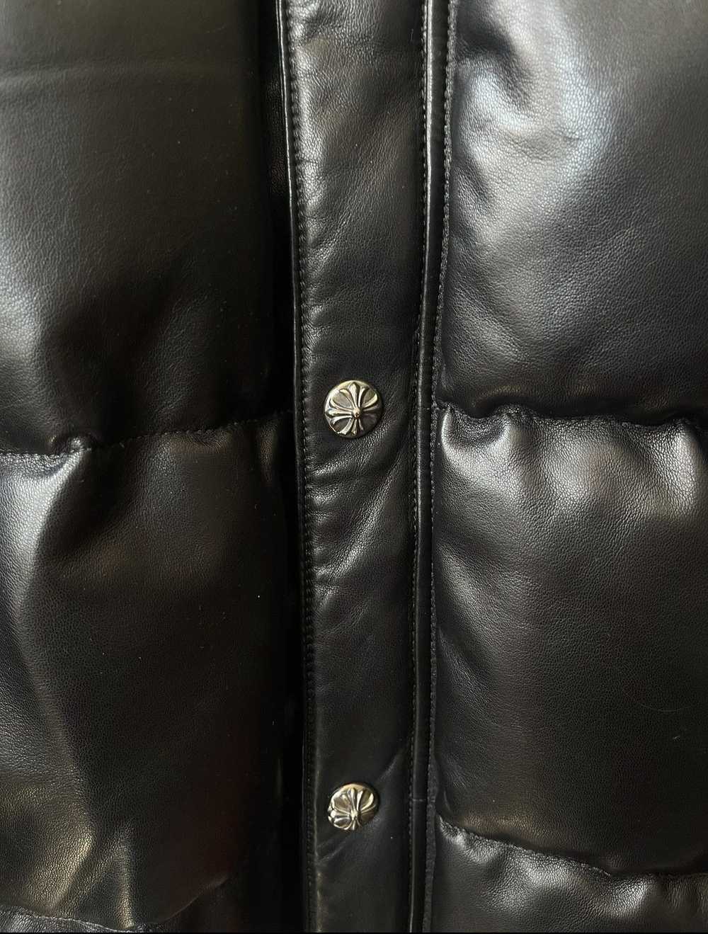 Chrome Hearts Leather Puffer Down Jacket Stiff - image 3