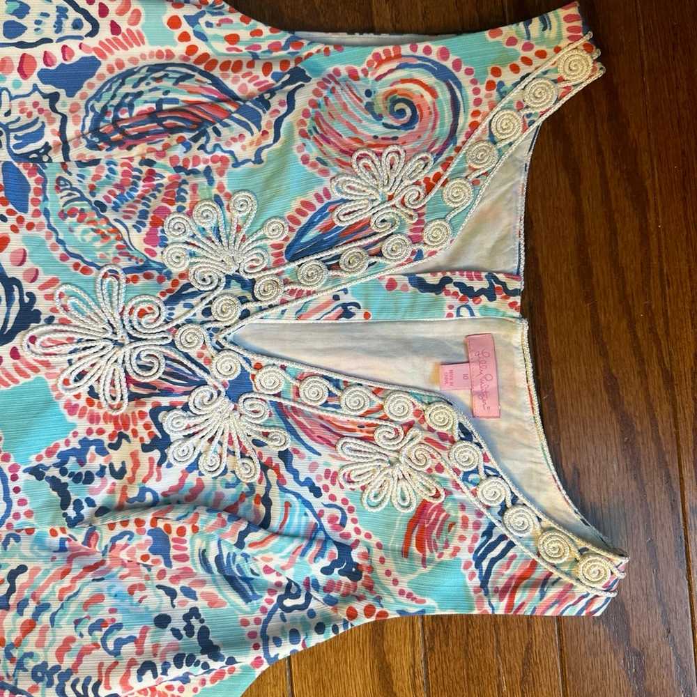 Lilly Pulitzer Gabby Shift Dress sz 10 Shell Me A… - image 5