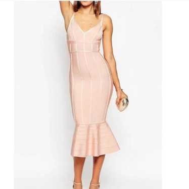 Venus Light Pink Bandage Mermaid Midi Dress — Size