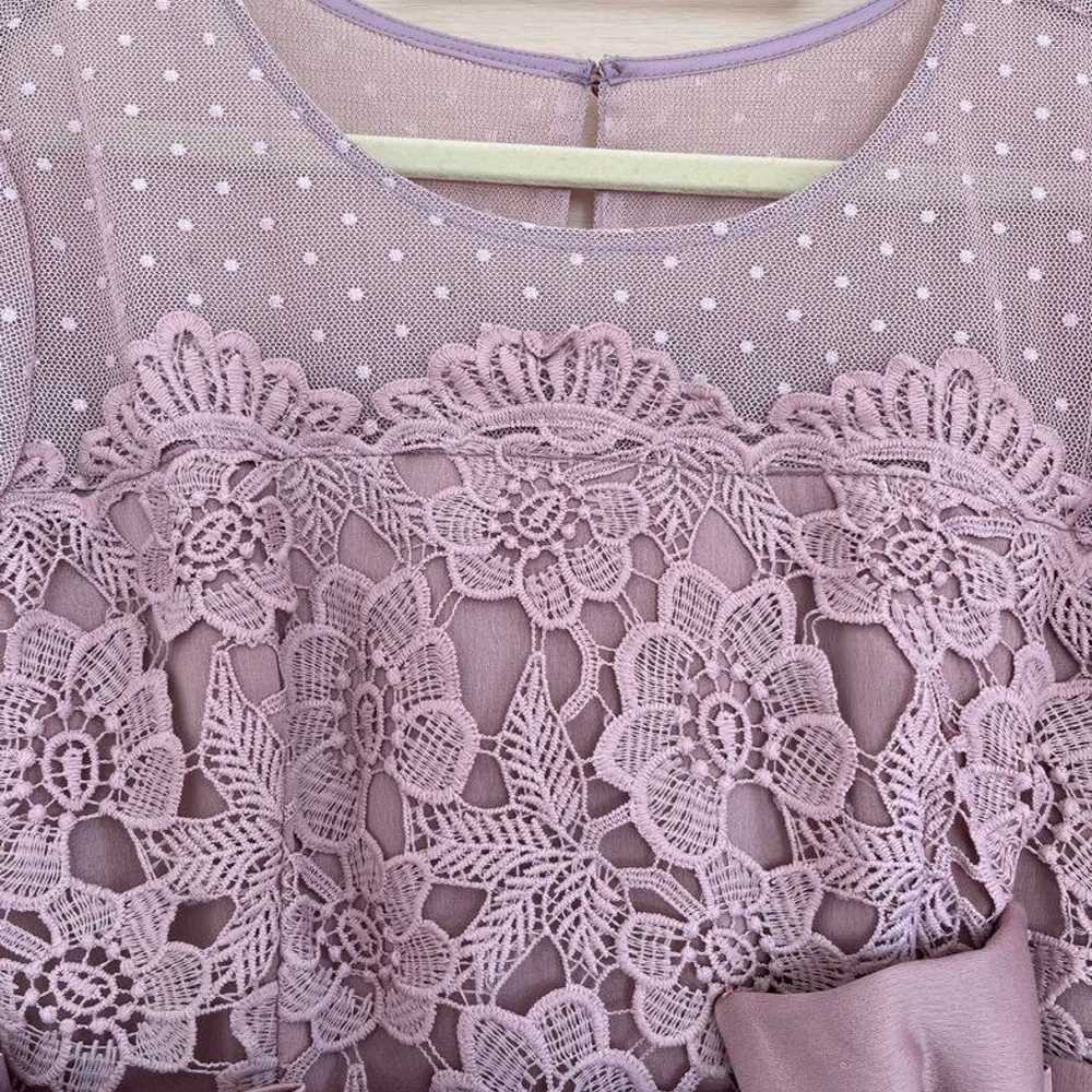 Rire Fete Lace Party Dress with Short Sleeves and… - image 2