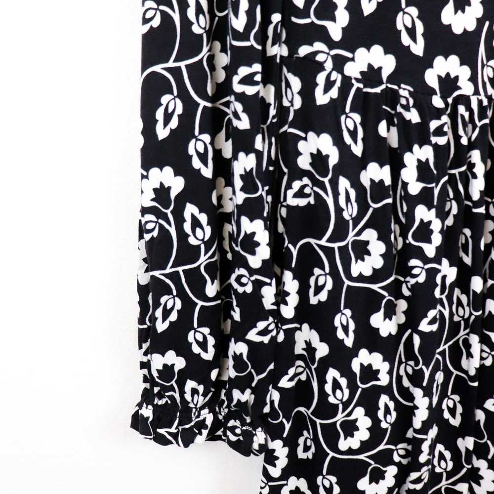 Boden Clara Jersey Dress 8 Black Leaf Print Flora… - image 4