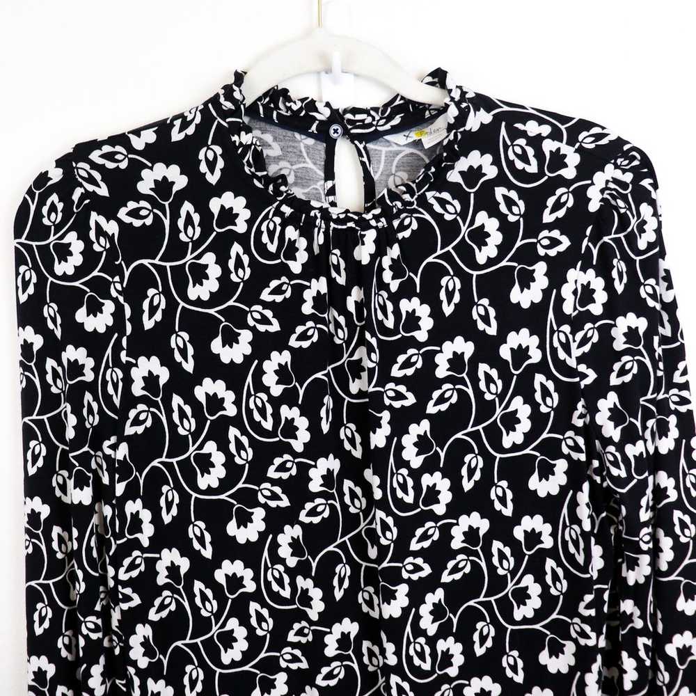 Boden Clara Jersey Dress 8 Black Leaf Print Flora… - image 5