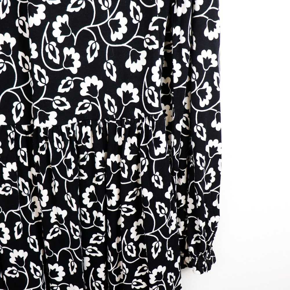 Boden Clara Jersey Dress 8 Black Leaf Print Flora… - image 6