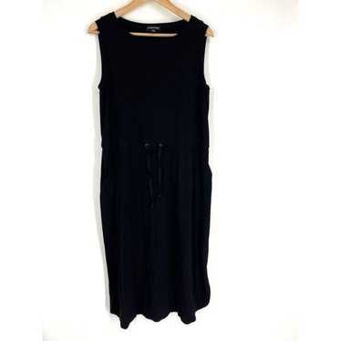 Eileen Fisher Dress Size Medium Black Boat Neck Sl