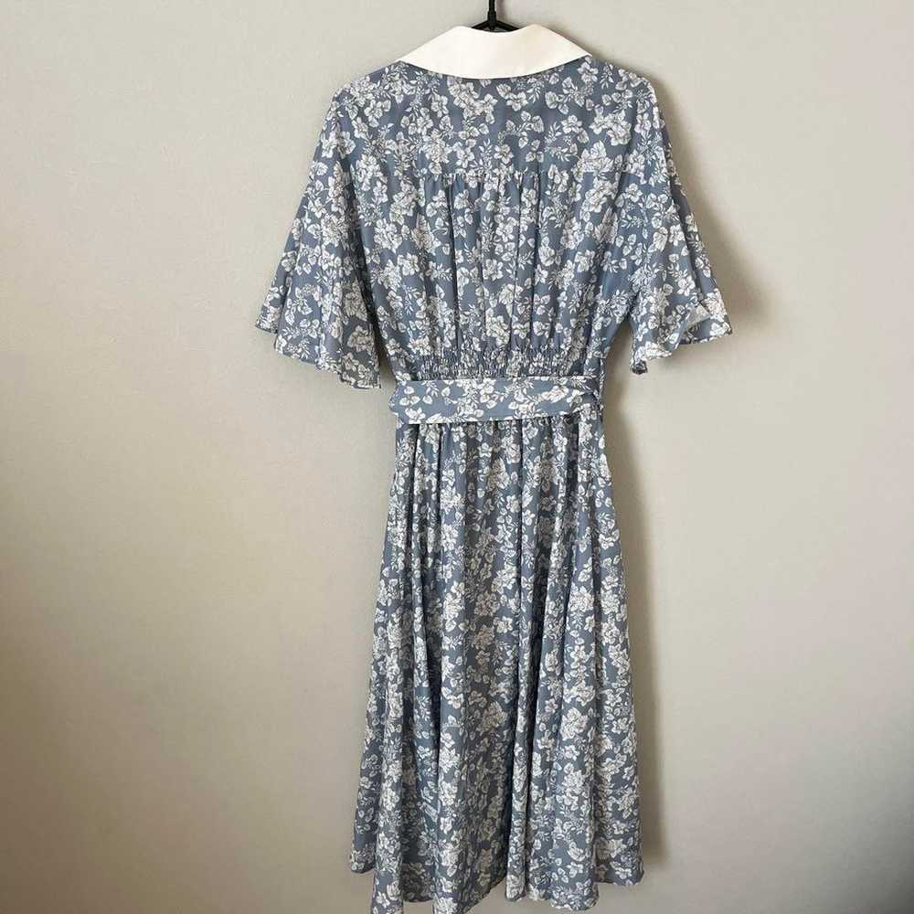 rienda Blue Floral Shirt Dress with Belt - image 4