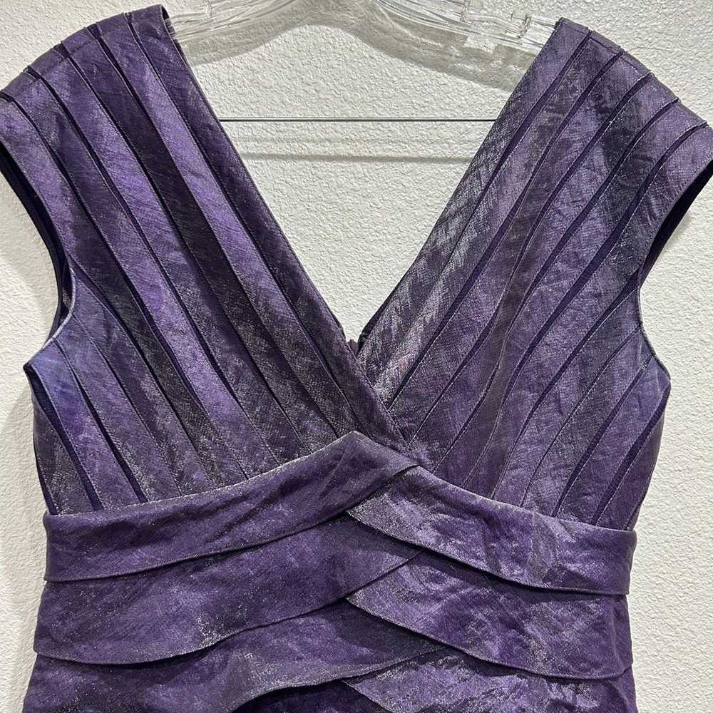 Adrianna Papell Purple Shimmer Tiered Dress Size 8 - image 2