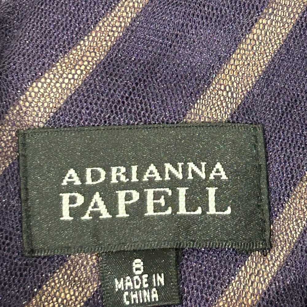 Adrianna Papell Purple Shimmer Tiered Dress Size 8 - image 6