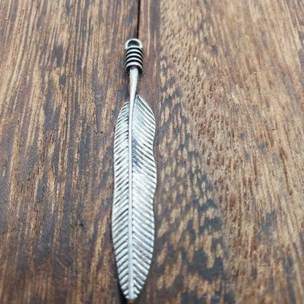 bohemian feather pendant - image 1