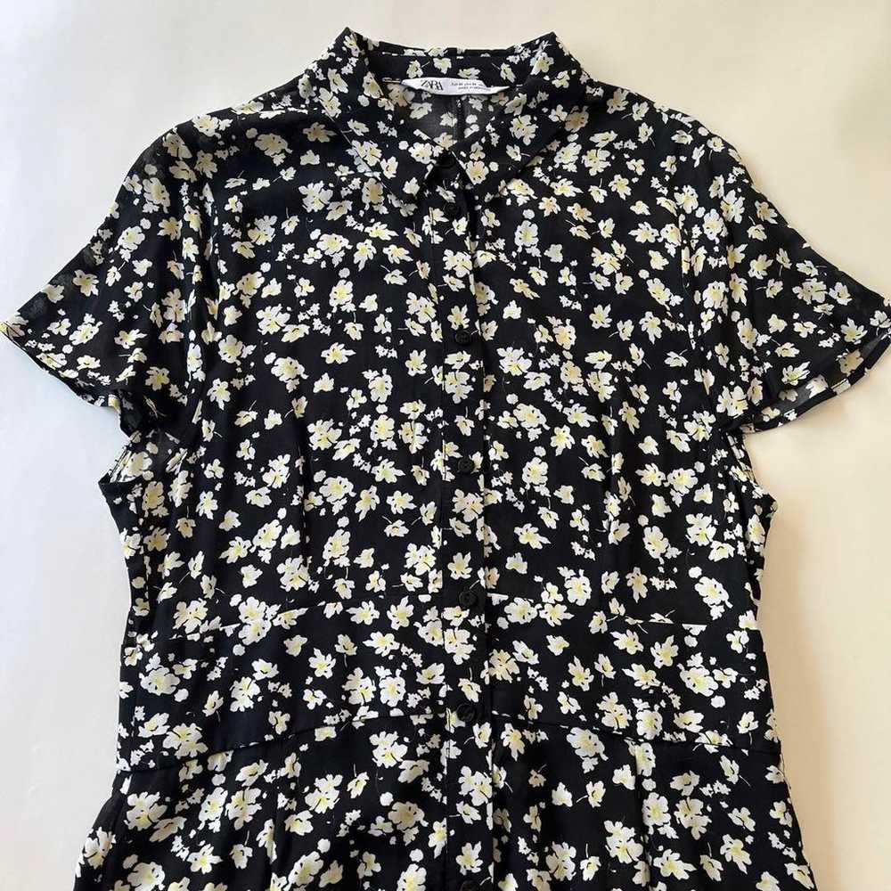 【Excellent Condition】Zara Flower Print Long Shirt… - image 8