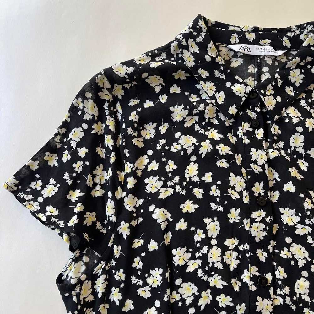 【Excellent Condition】Zara Flower Print Long Shirt… - image 9