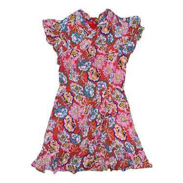 Shoshanna multicolor floral wrap ruffle sleeve mi… - image 1