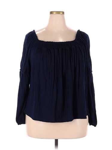 Absolutely Famous Women Blue 3/4 Sleeve Blouse 2X 