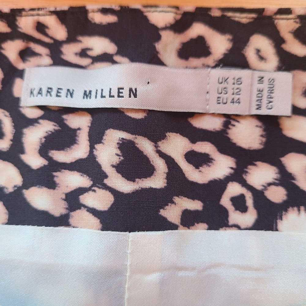 Karen Millen Animal Print Pencil Dress Size 12 - image 10