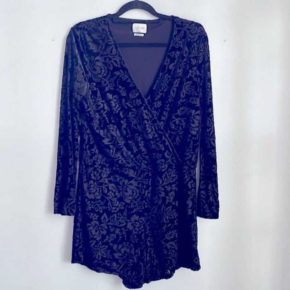 ANTHRO Saylor burn out velvet long sleeve faux wr… - image 1