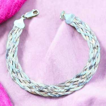 Vintage Milor sterling tri tone braided bracelet