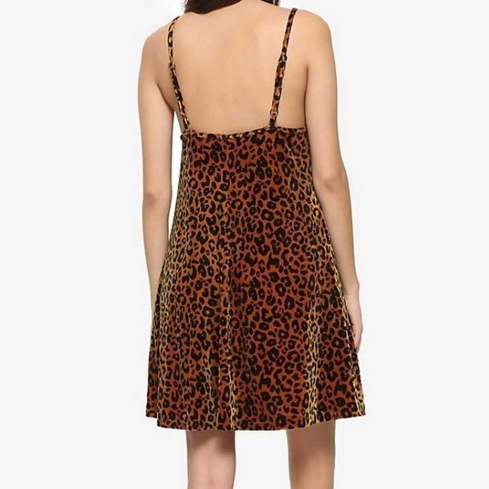 Leopard Print Velvet 90s Slip Dress w/pockets - image 2