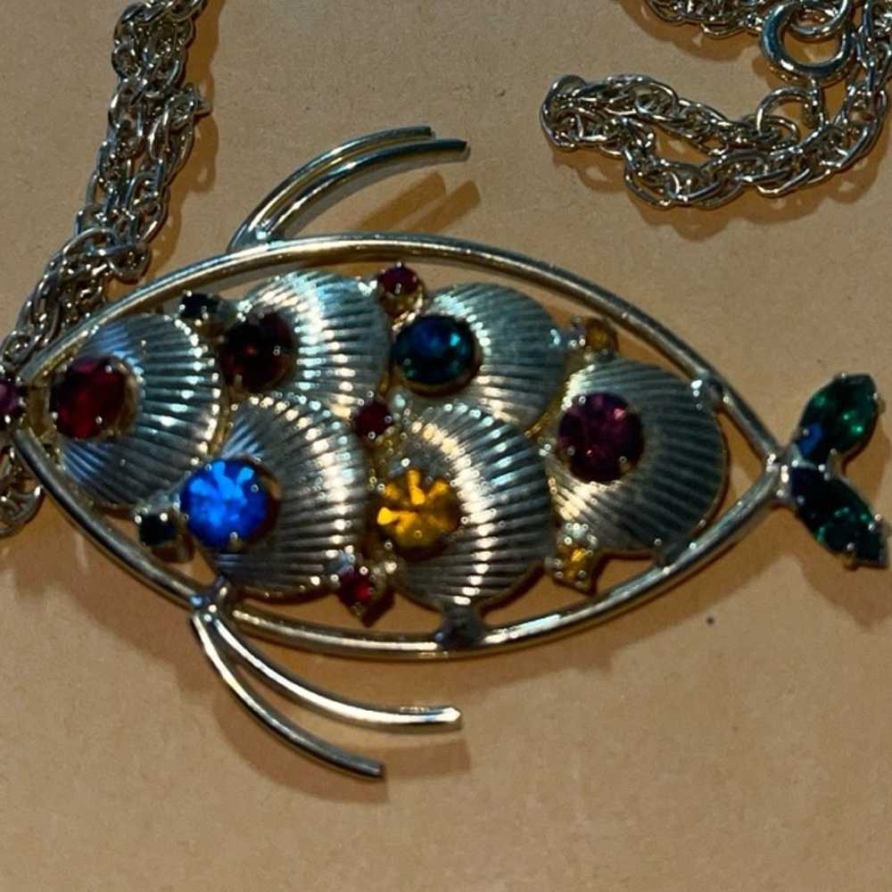 Vintage 24” very unique fish necklace - image 4