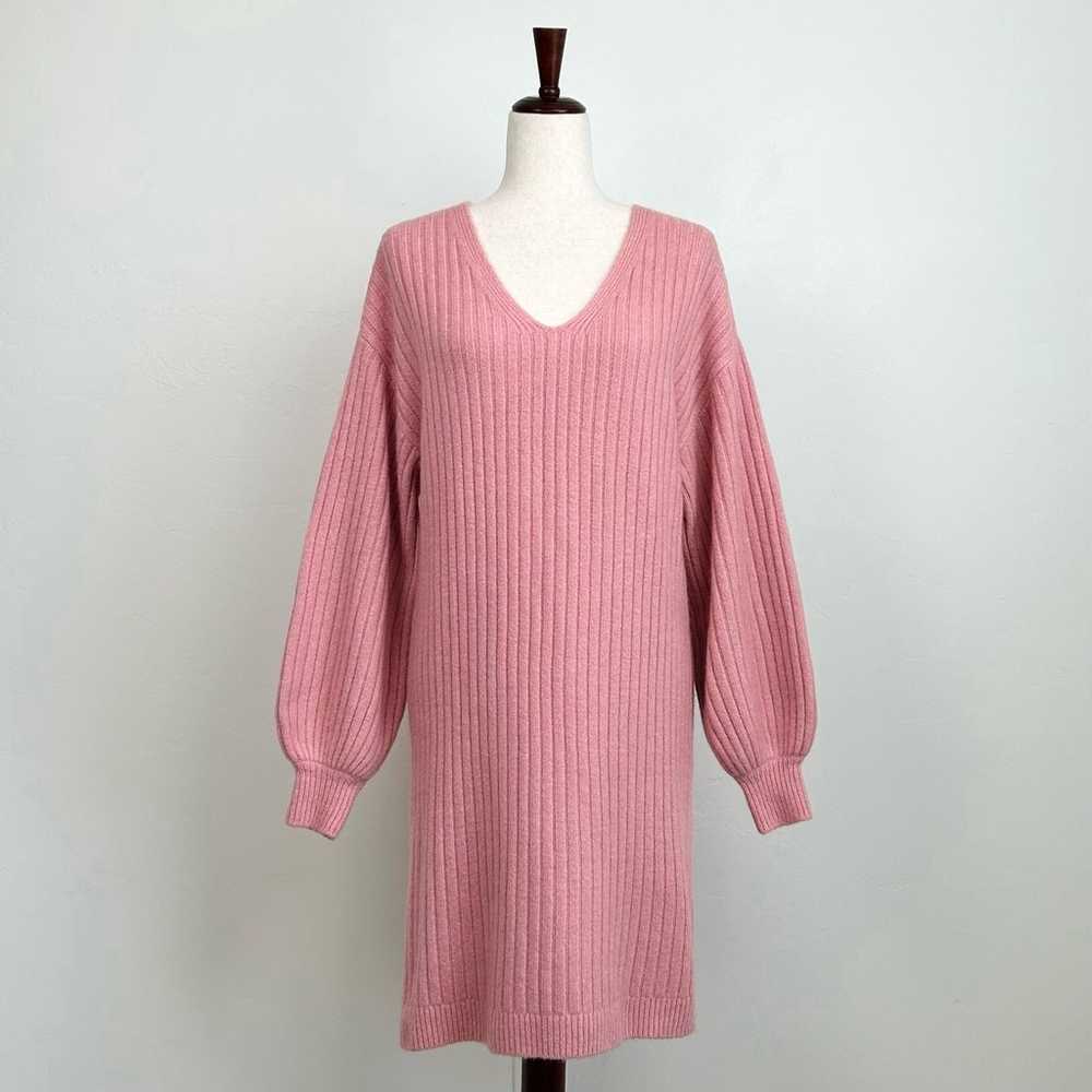 Rachel Parcell Pink Rib Knit Oversized Sweater Dr… - image 2