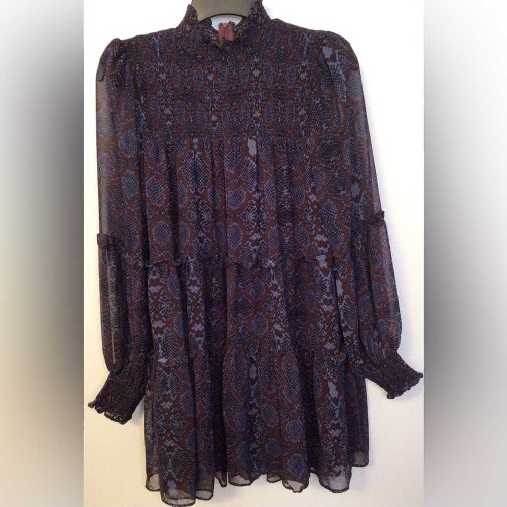 Oliviaceous burgundy blue dress size Small - image 1