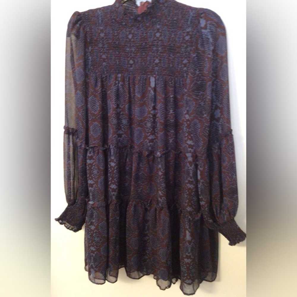 Oliviaceous burgundy blue dress size Small - image 3