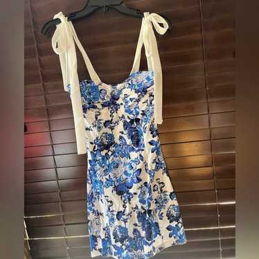 White and Blue floral dress