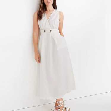 Madewell Button Waist Wrap Midi Dress