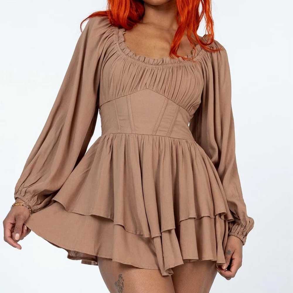 Princess Polly Arley Brown Romper Dress - image 1