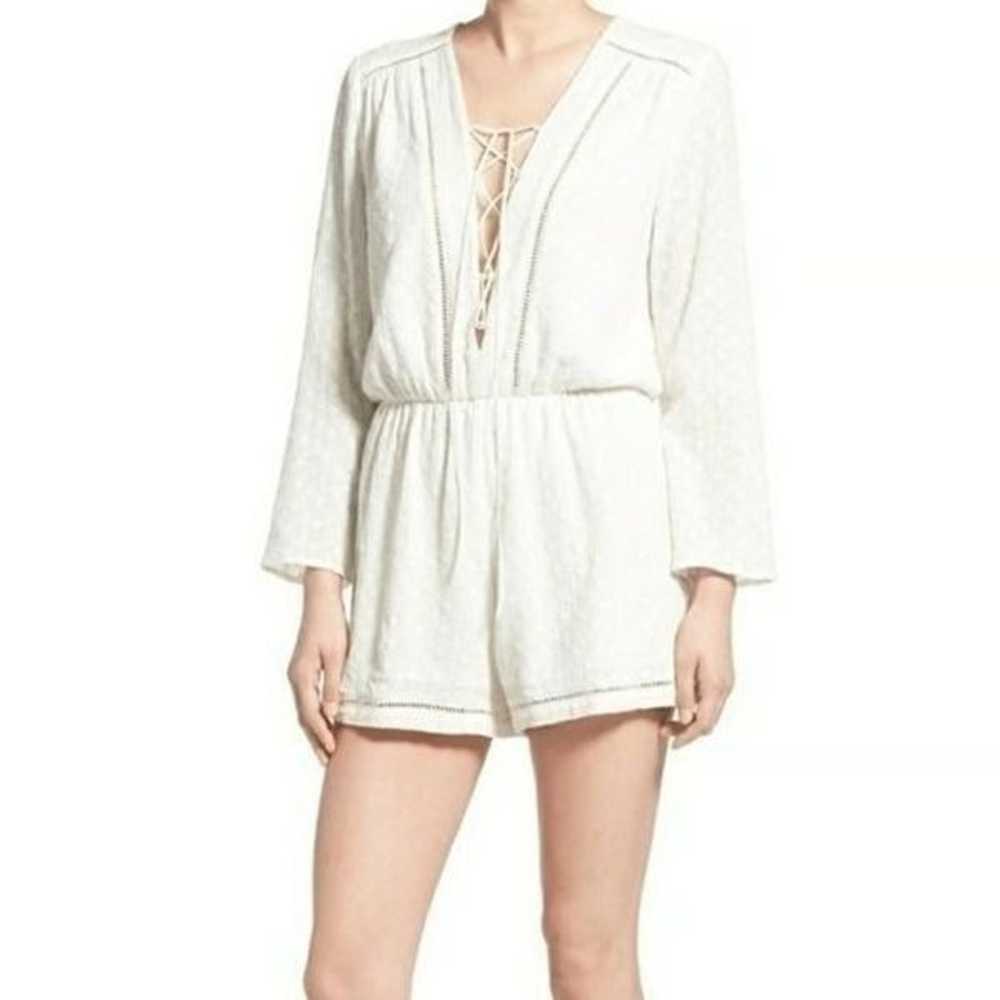 WAYF White Long Sleeve Lattice Trim Floral Eyelet… - image 10