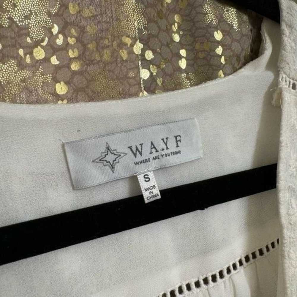 WAYF White Long Sleeve Lattice Trim Floral Eyelet… - image 3