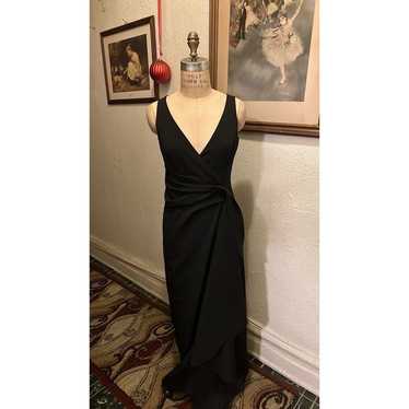 Marina Black V-Neck Ruched Twist Gown NWOT Size 6 - image 1