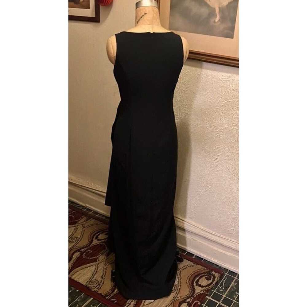 Marina Black V-Neck Ruched Twist Gown NWOT Size 6 - image 2