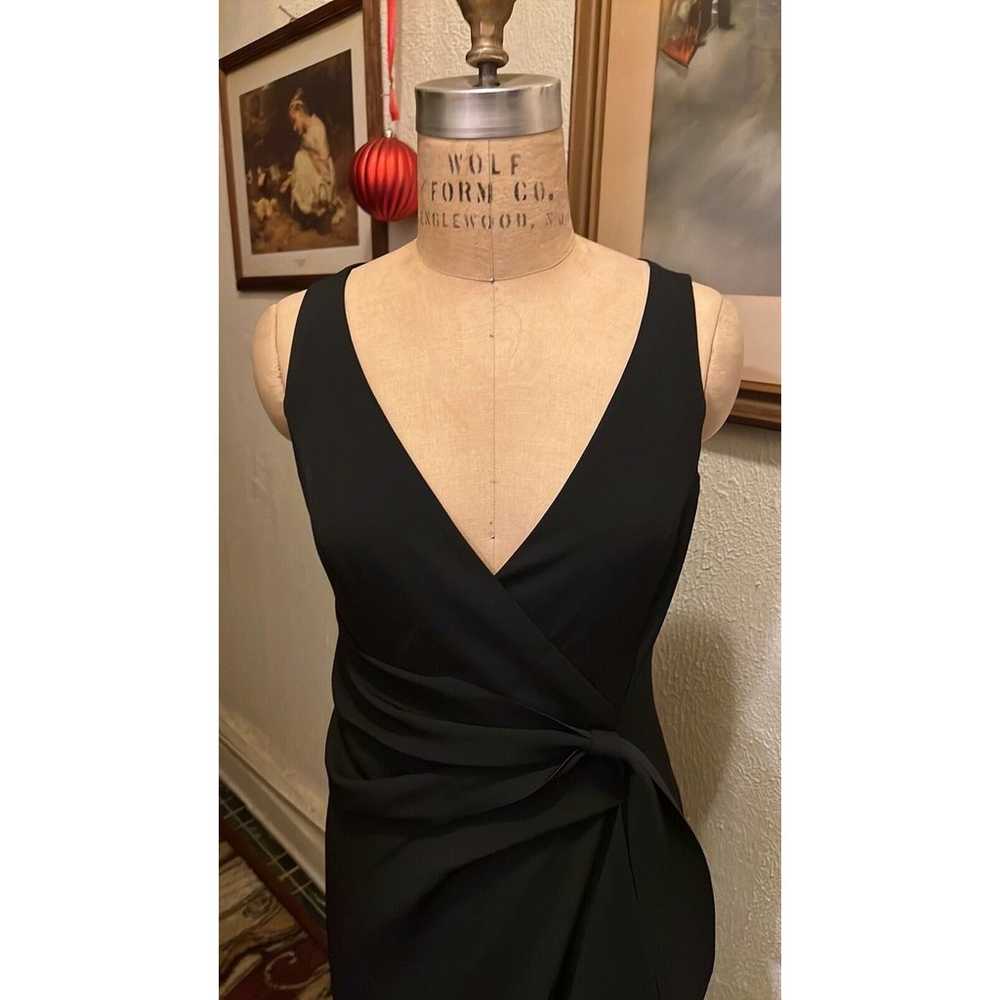 Marina Black V-Neck Ruched Twist Gown NWOT Size 6 - image 3