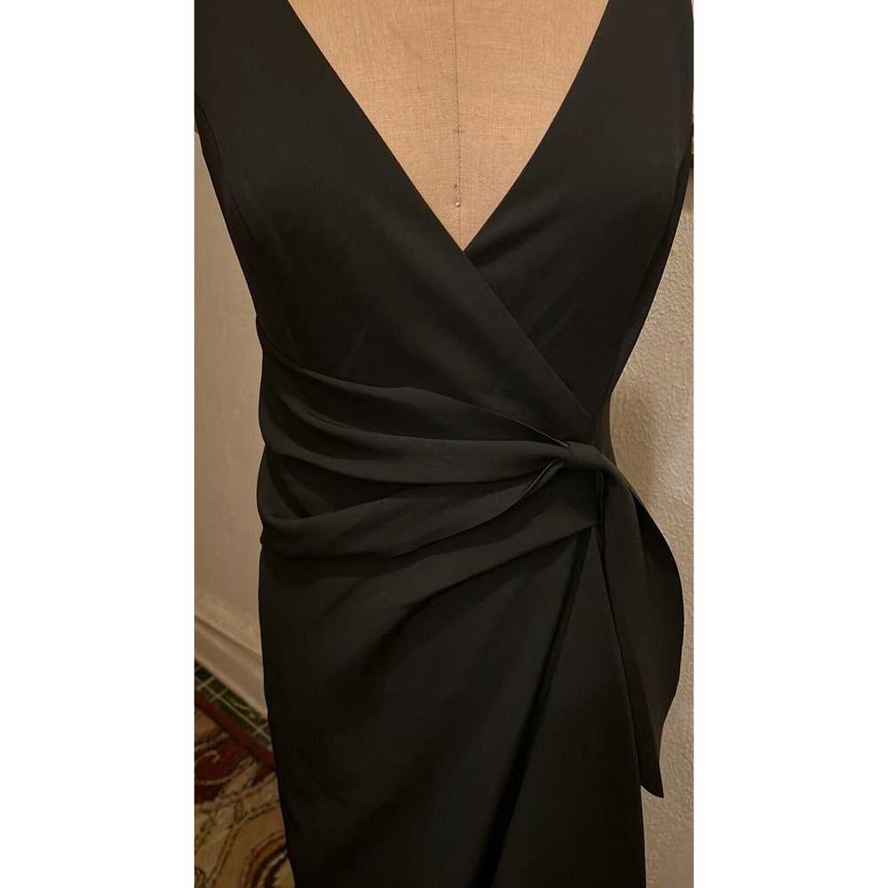 Marina Black V-Neck Ruched Twist Gown NWOT Size 6 - image 4