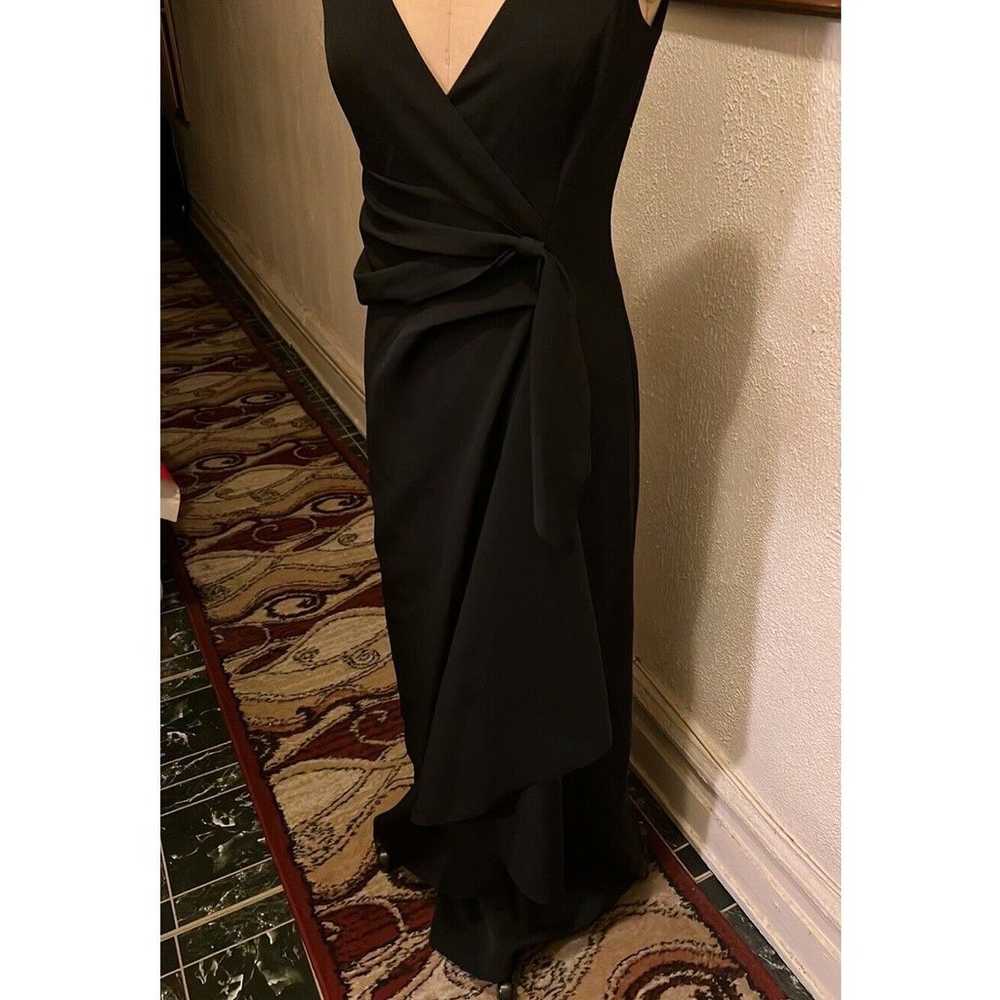 Marina Black V-Neck Ruched Twist Gown NWOT Size 6 - image 6