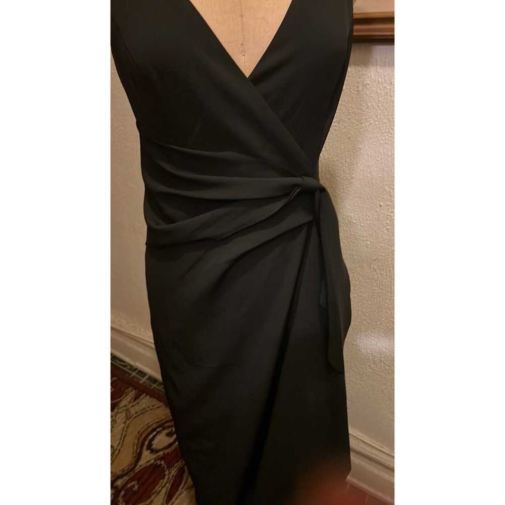 Marina Black V-Neck Ruched Twist Gown NWOT Size 6 - image 7