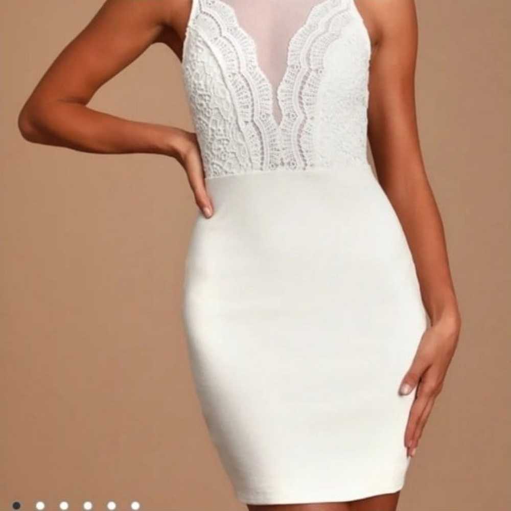 Lulus Coquina White Lace Bodycon Dress SMALL 2-4 … - image 2