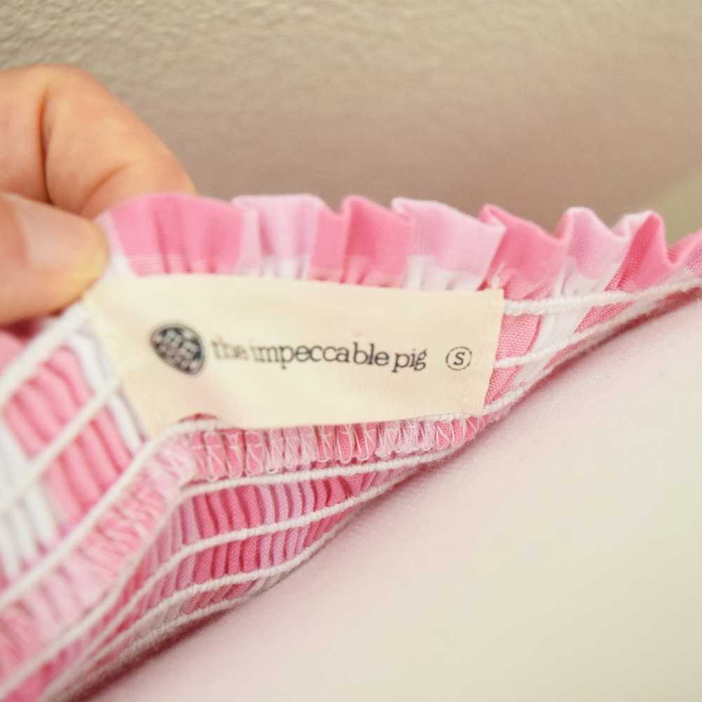 THE IMPECCABLE PIG Pink Gingham Check Smocked Mid… - image 7