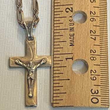 Vintage 925 Sterling Silver Crucifix Cross and Vi… - image 1