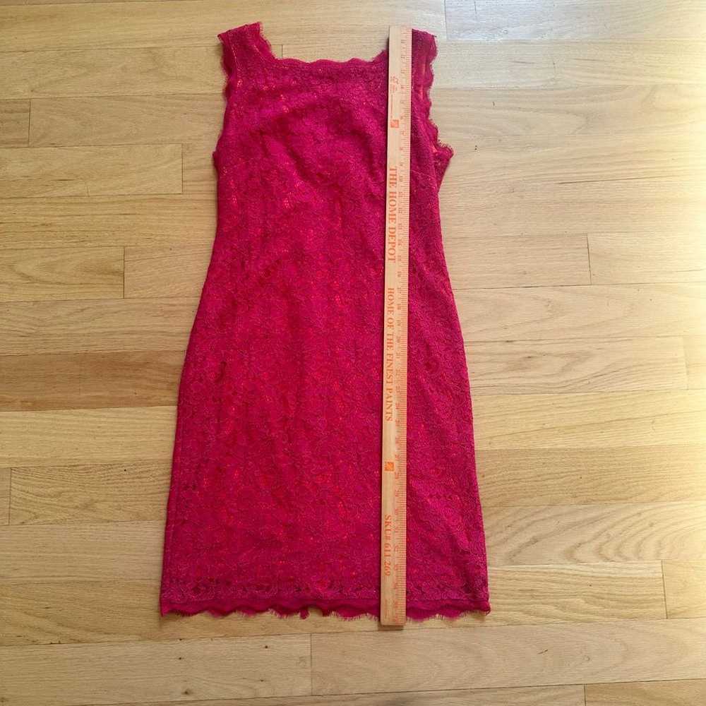 Adrianna Papell Pink Orange Lace Zipper Back Dres… - image 2