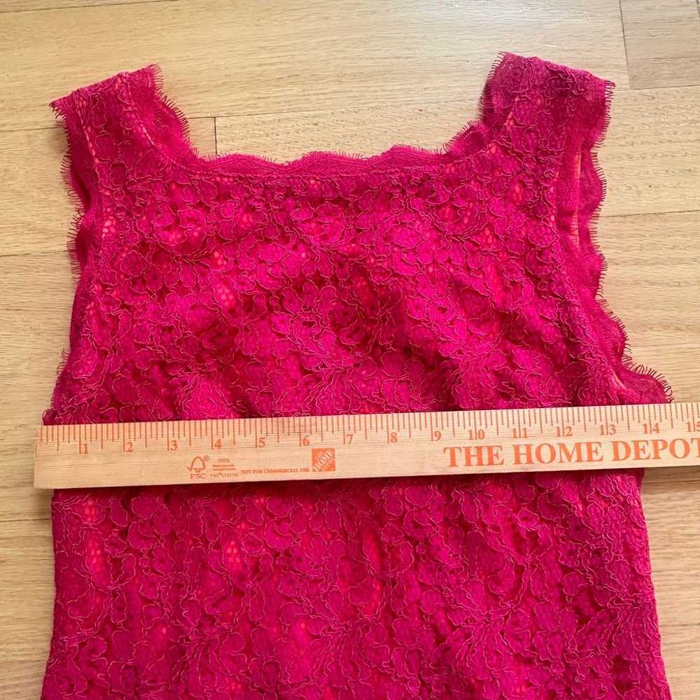 Adrianna Papell Pink Orange Lace Zipper Back Dres… - image 4