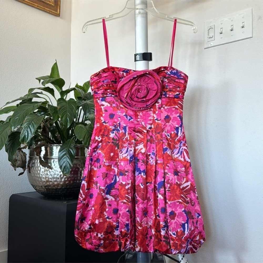 Bcbgmaxazria Begonia Floral Strapless Mini Dress … - image 2