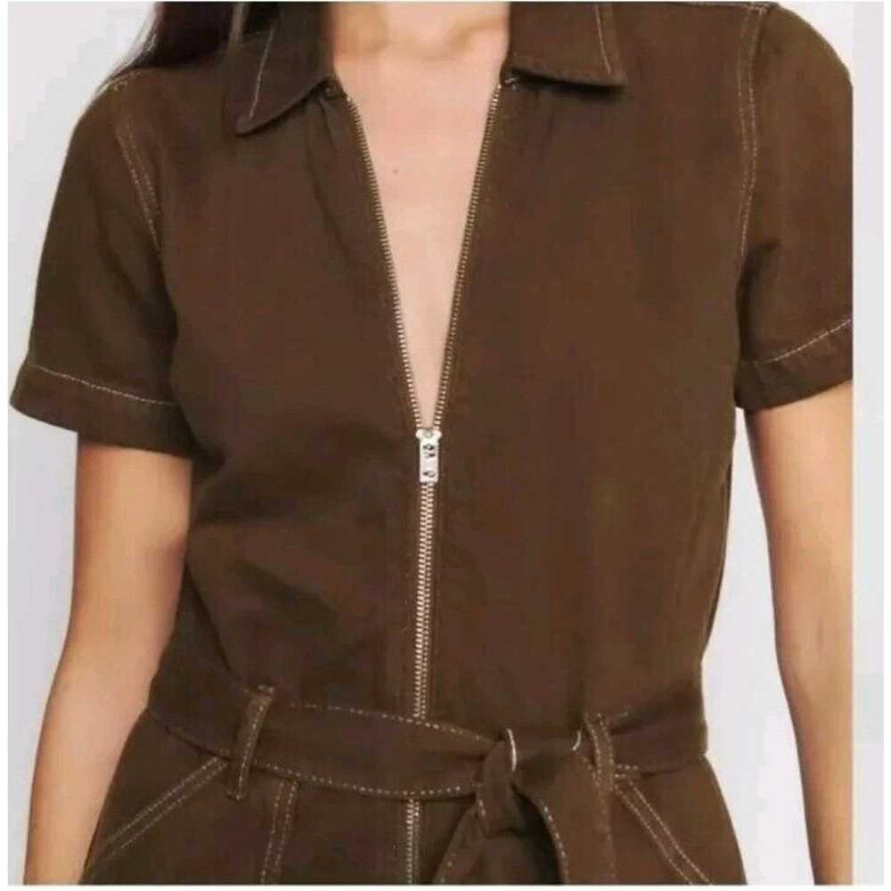 REFORMATION Cassidy Jumpsuit Brown Cotton Size 6 … - image 4