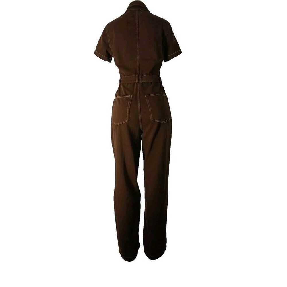 REFORMATION Cassidy Jumpsuit Brown Cotton Size 6 … - image 7